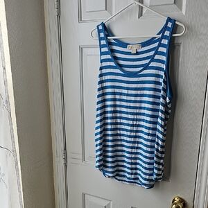 Michael Kors Striped Blue and White Tank Top